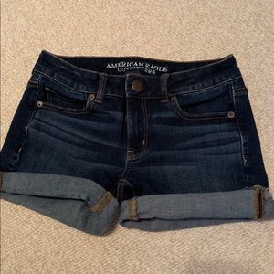 American Eagle Midi dark wash shorts